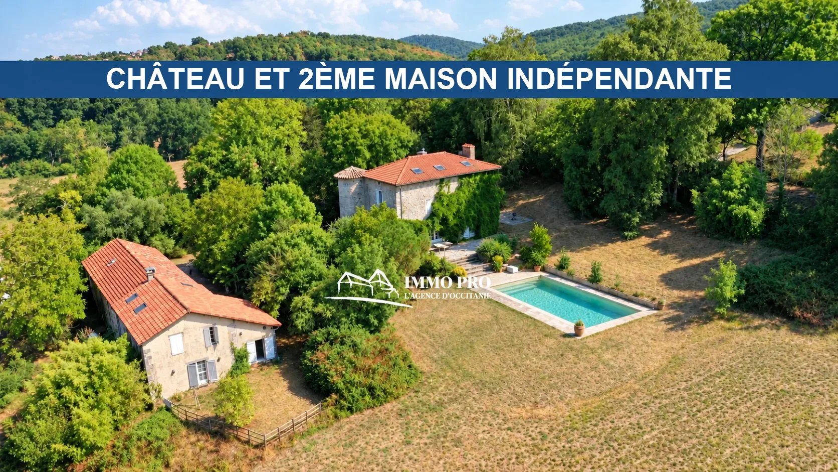 SOUTH-WEST of FRANCE  CHATEAU & INDEPENDENT HOUSE on 2.3HA
